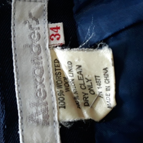 Alexander's Vintage Worsted Wool Lined Dark Blue Kkirt Size 34 - Picture 8 of 8